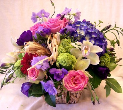 Flower Arrangement in a Basket