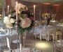 Candleabra arrangements in the Amber Suite, The Grove, Chandlers Cross, Herts