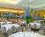 Pale Blue Delphinium arrangements in the Amber Suite, The Grove, Chandlers Cross, Herts