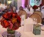 Red arrangements in the Amber Suite, The Grove, Chandlers Cross, Herts
