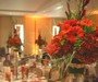 Tall Red arrangements in the Amber Suite, The Grove, Chandlers Cross, Herts