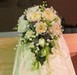 Bridal posy on holder of David Austin Roses and Lily of The Valley