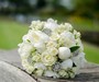 White Tied Bridal Posy of Roses, peonies & bling
