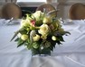 Donneraile Room - Glass Cube of White Roses & Cymbidium Orchids