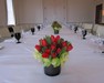 Donneraile Room - Glass Bowl of Red Tulips & Cymbidium Orchids