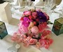 Mirrored cube table centers with petals in The Donneraile Room