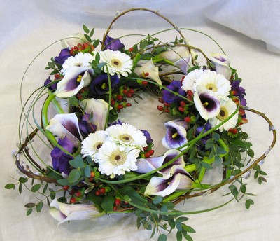 Twig Wreath & Arum Lillies