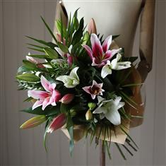 Oriental Lily Hand Tied Bouquet