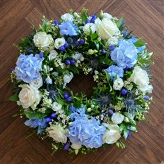Serenity Blue and Ivory Wreath