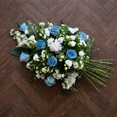 Blue and White Funeral Spray