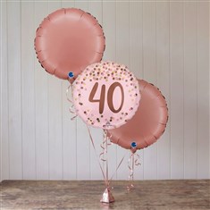 Happy 40th Birthday Balloon Cluster