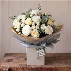 A Vintage White Rose Bouquet